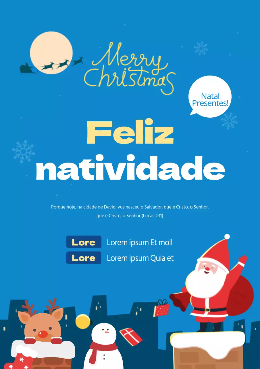 Webposter de presépio azul e amarelo vertical