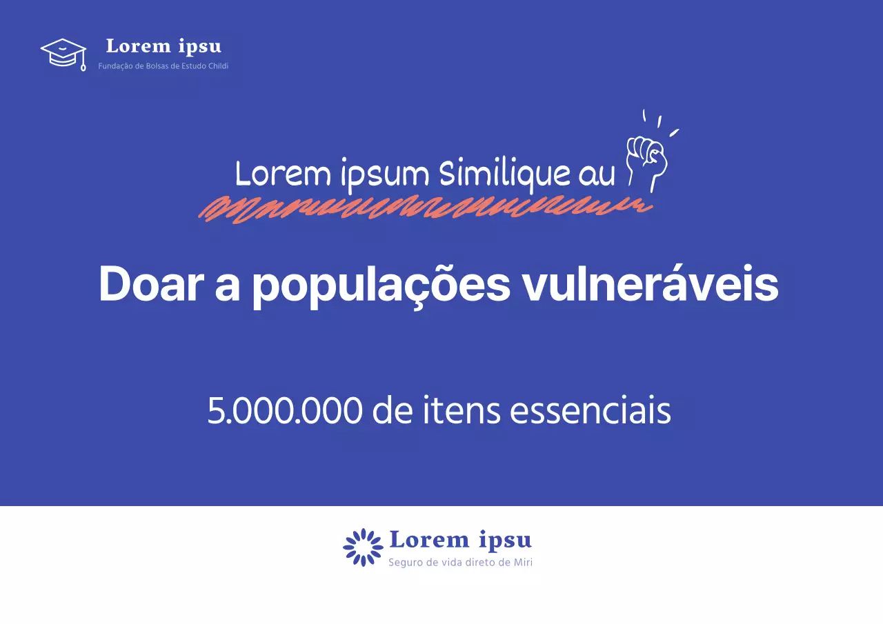 Um fundo limpo e azul para o painel de donativos para bolsas de estudo