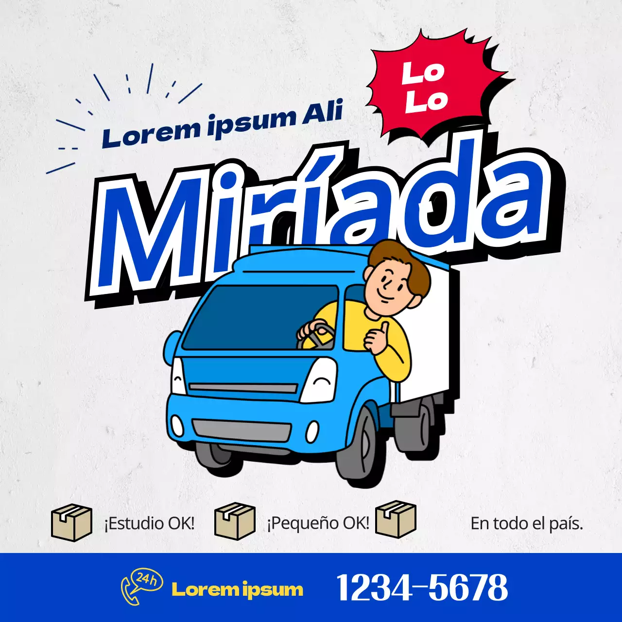 Mudarse a un estudio con ilustraciones en azul