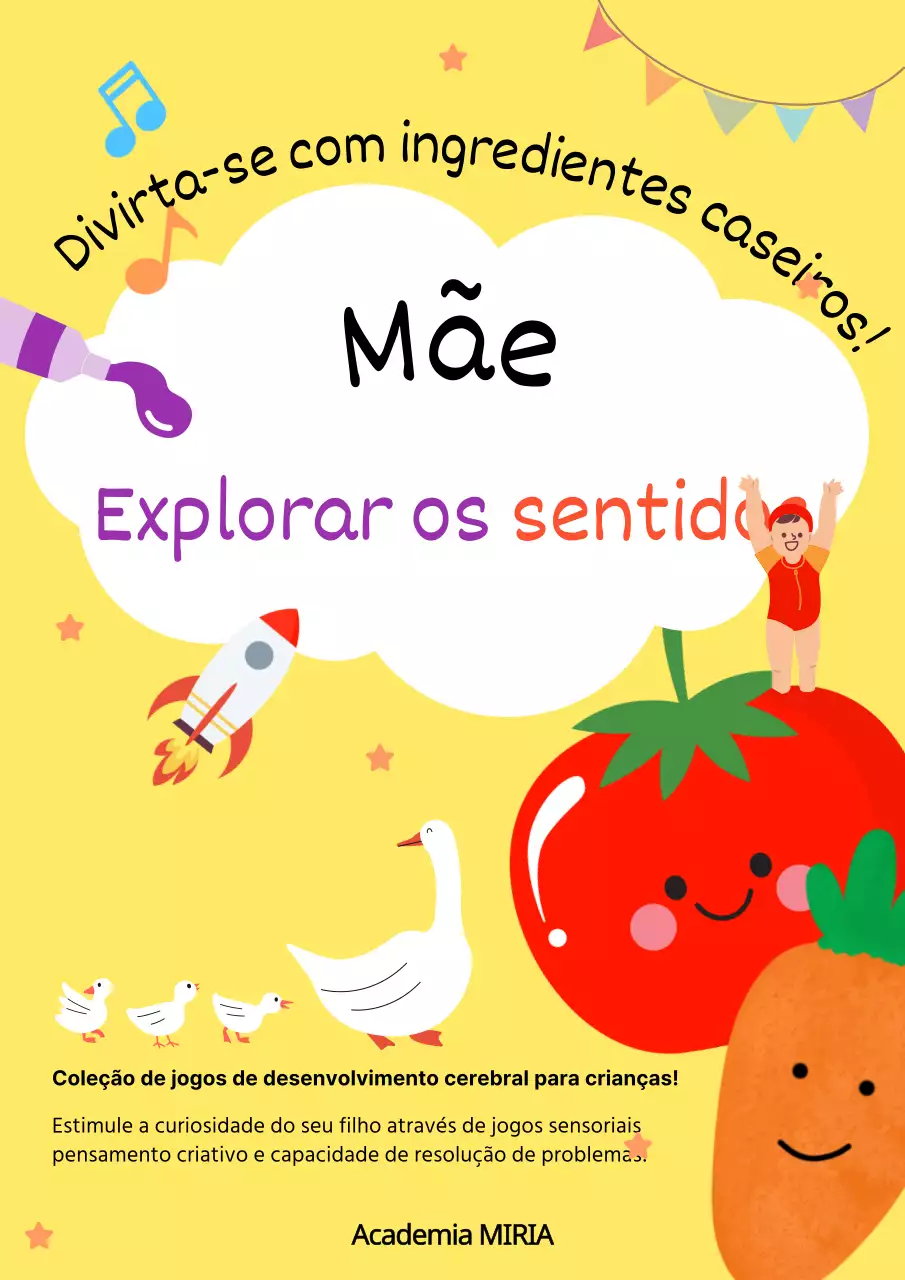 Capa de livro sensorial infantil amarelo e arco-íris