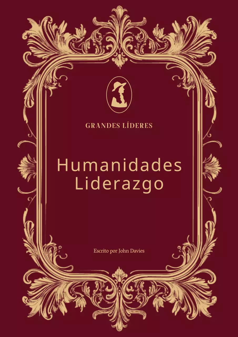 Humanidades en un marco barroco rojo