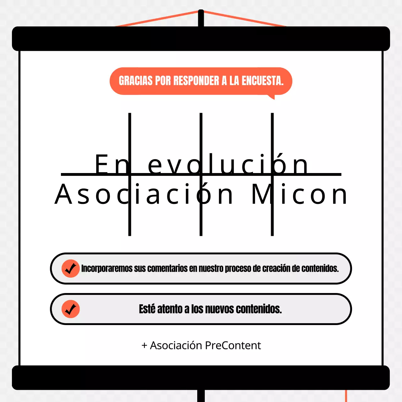 Resultados de la encuesta sobre el concepto de pantalla naranja y negra