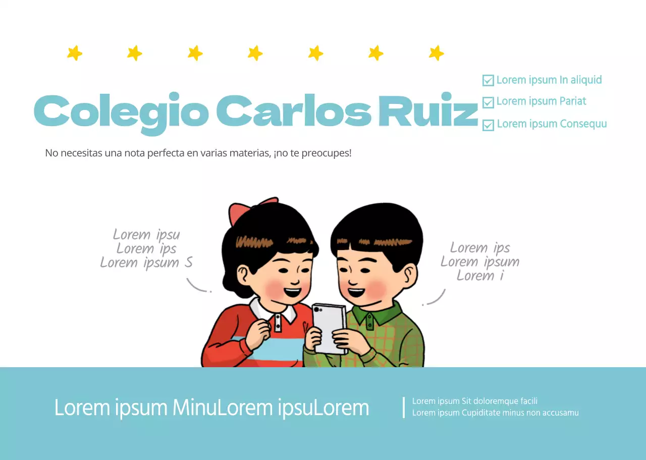 Simpático cuadernillo escolar ilustrado de menta encuadernado en primavera