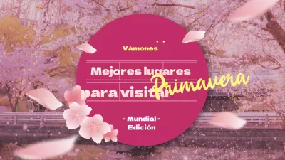 Destinos nacionales recomendados con flores rosas y sensación de primavera