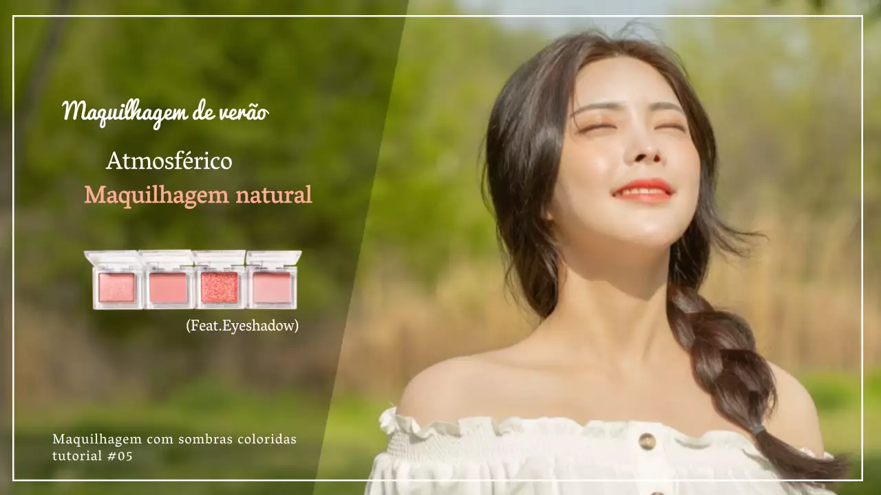 Tutorial de sombra de maquilhagem em tons de pêssego para um ambiente de verão