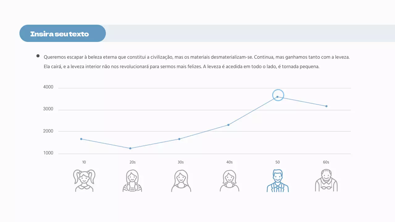 Gráfico concetual simples em azul claro