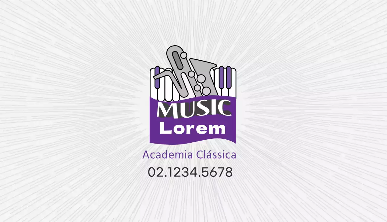 Ilustração púrpura escola de música
