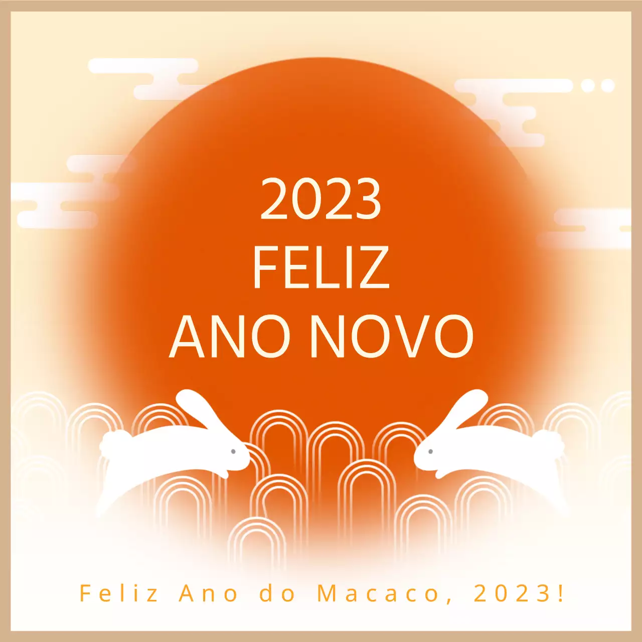 Saudações de Ano Novo do coelhinho laranja