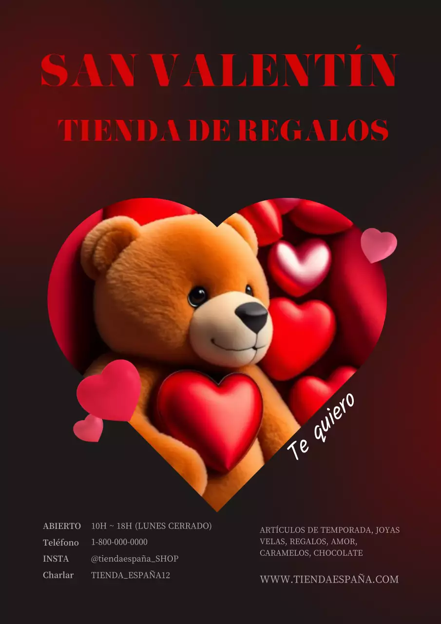 Promociona tu tienda de regalos de San Valentín con un look rojo y glamuroso