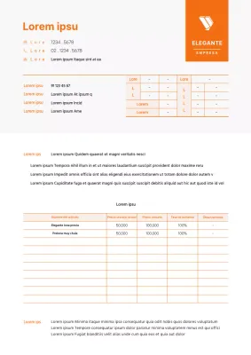 Un concepto limpio de carta de subida de precios en naranja y negro