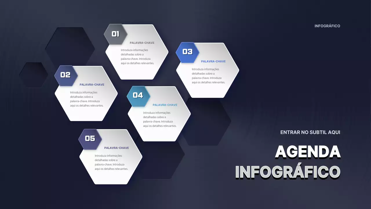 Agenda hexagonal sólida branca e azul-marinho