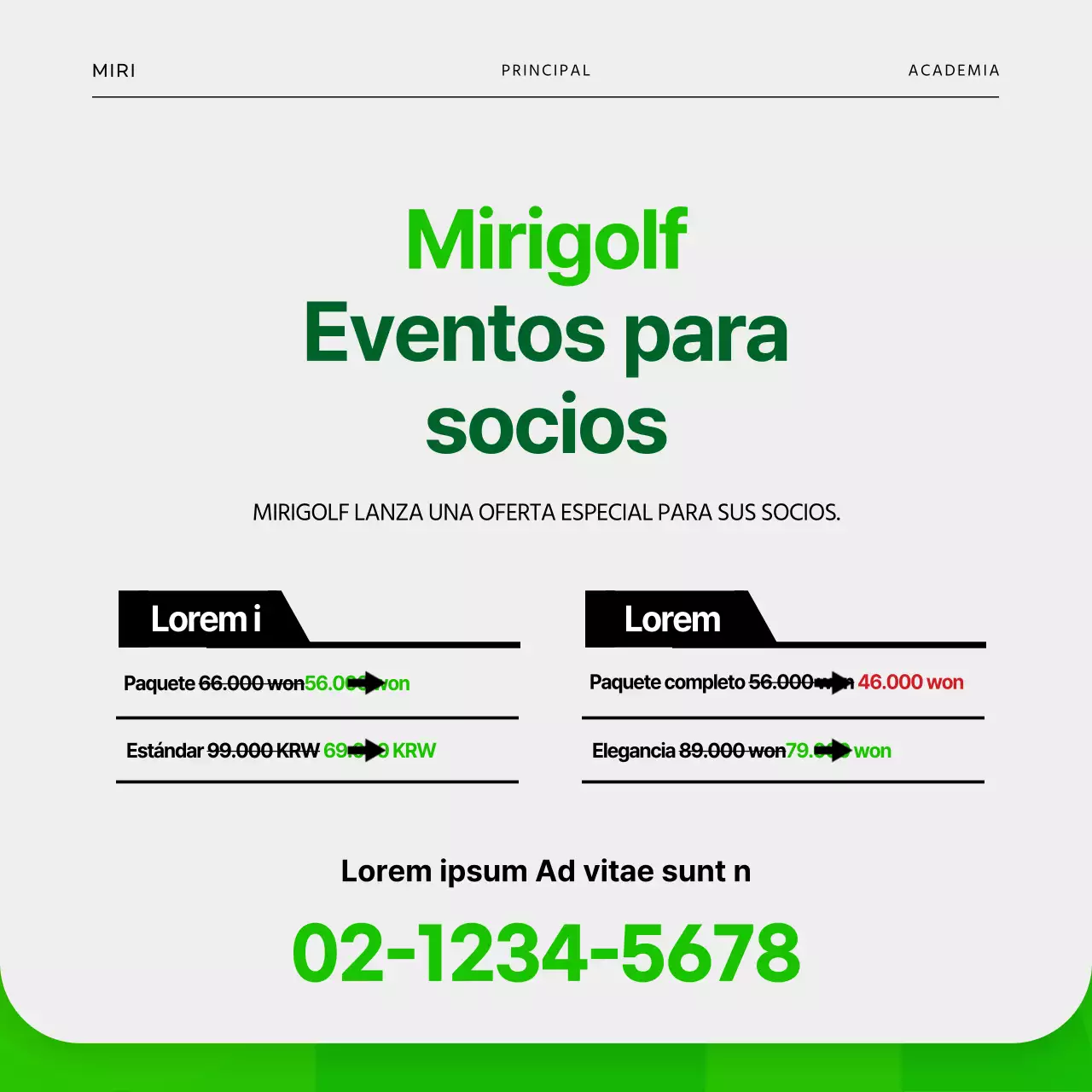 Lesiones de golf en la tarjeta verde y grisNoticias