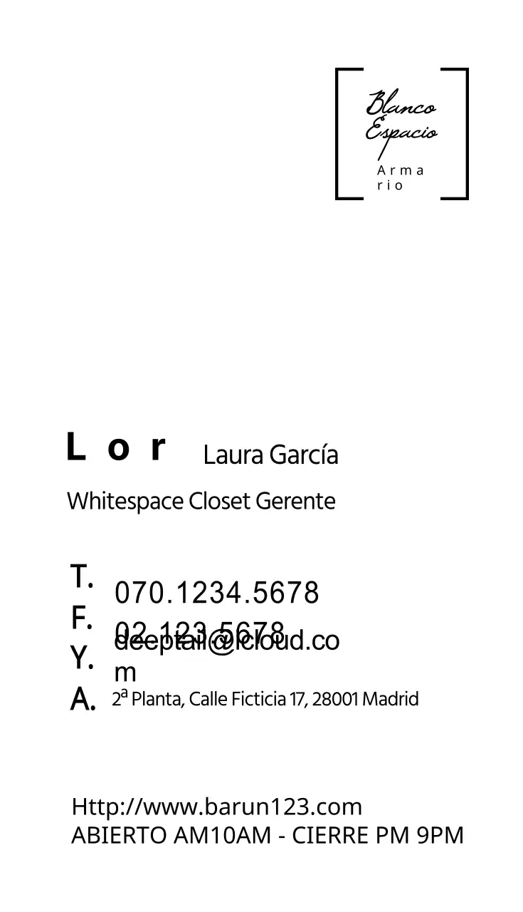 Espacio en blanco Armario