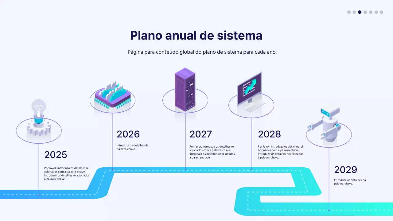 Linha cronológica do ícone de gradiente azul e roxo
