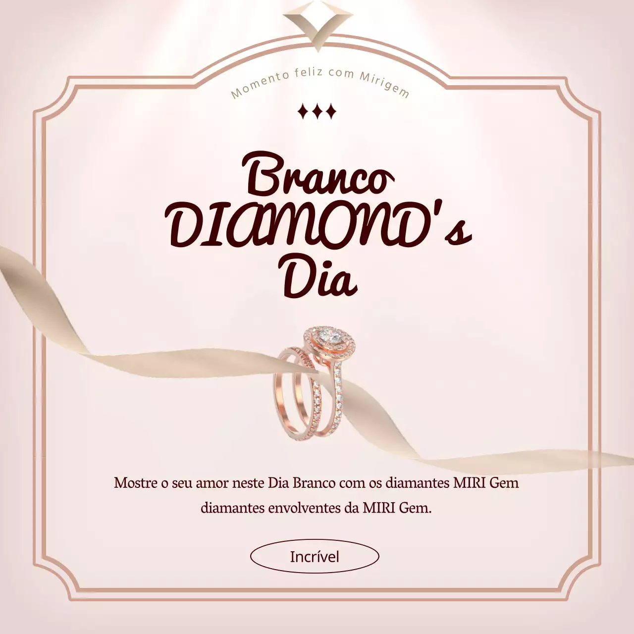 Promoção de oferta de anel de diamante White Day
