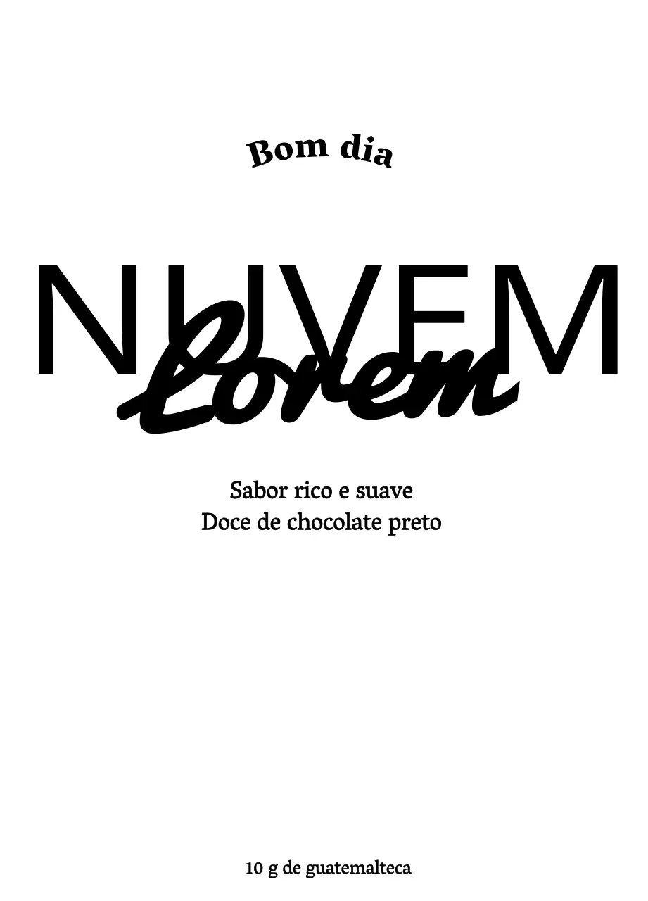 Grãos de café simples com acentos de texto a preto