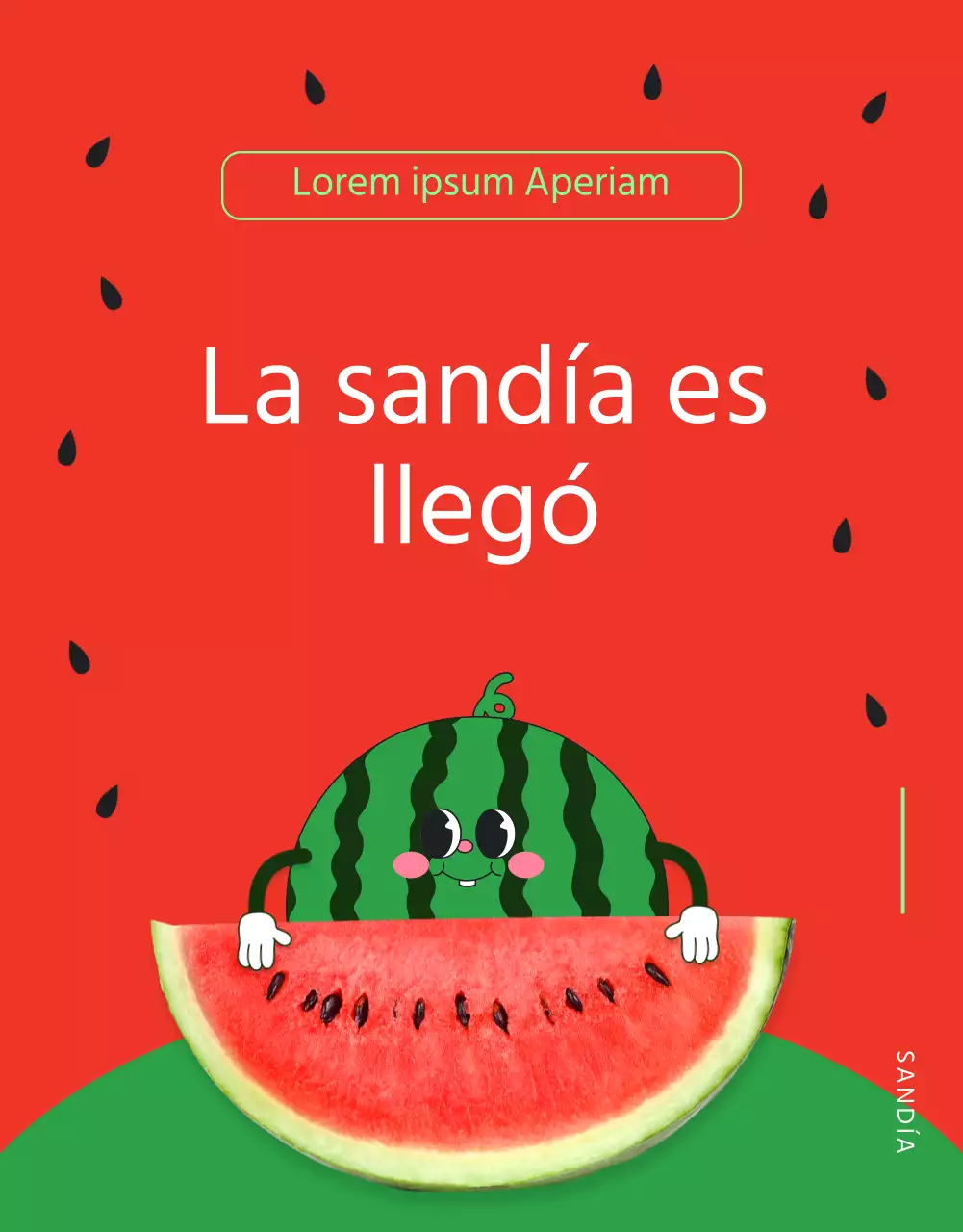 Promover un centro comercial que venda sandías tropicales rojas y verdes