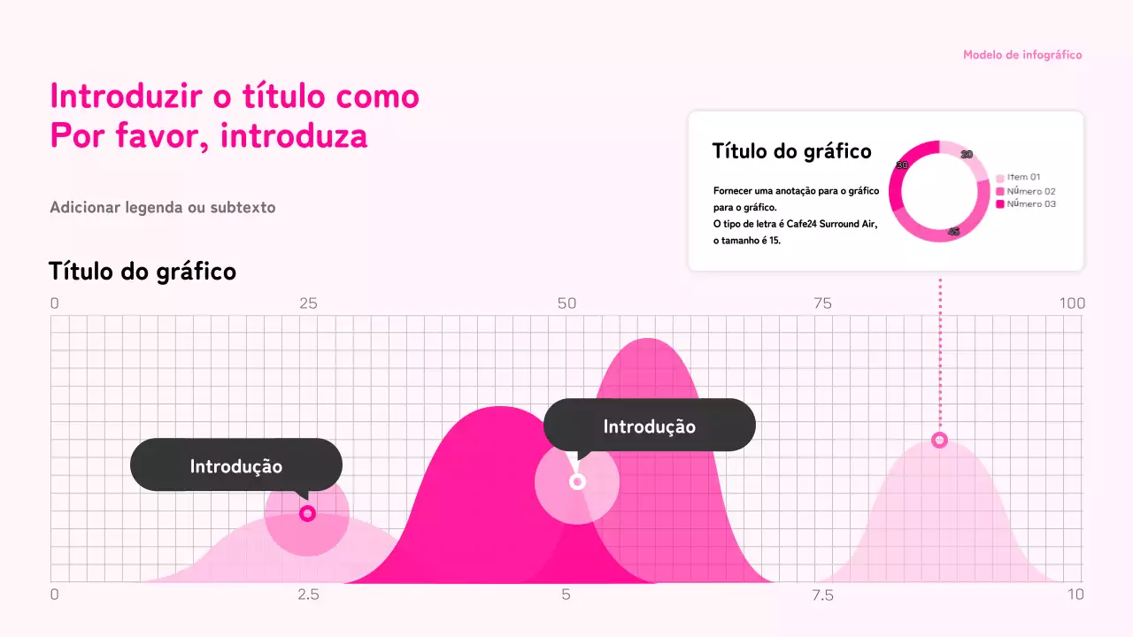 Infografias de gráficos com um conceito cor-de-rosa limpo