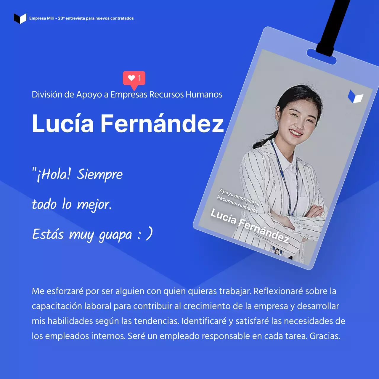 Una presentación limpia y sencilla para los nuevos empleados en tonos azules CardNews