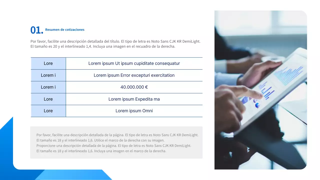 Informe de presupuesto de alquiler de dispensador de agua azul y blanco, limpio y ordenado