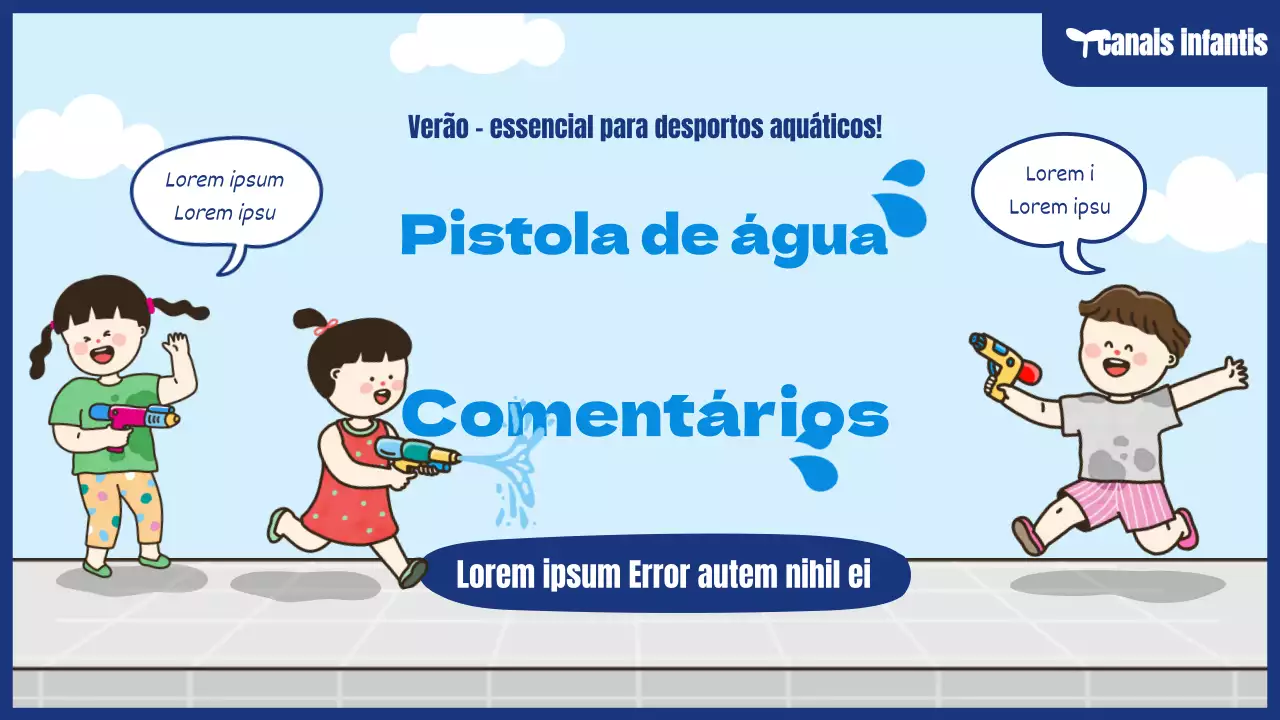 Revisão da pistola de água Miniatura do YouTube com conceito de ilustração de pistola de água gira