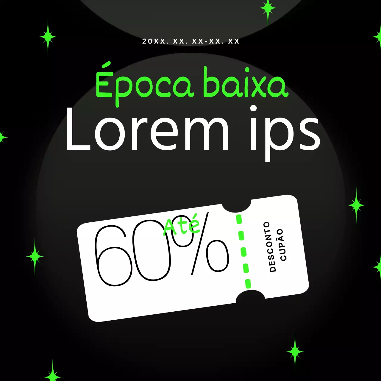 Promova um cupão de saldos sazonais moderno e kitsch a preto e branco com cores néon