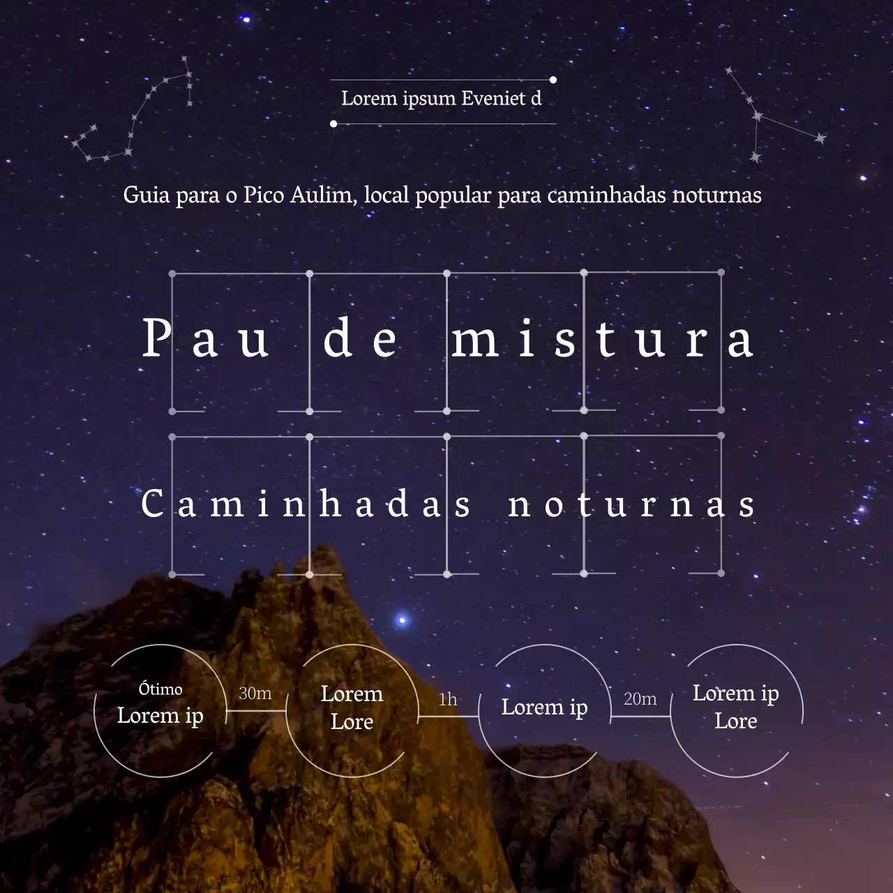 Tema do guia de trilhos para caminhadas com texto branco