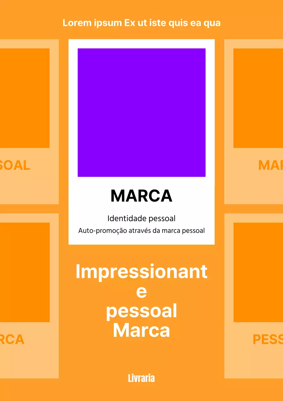 Capa de livro de marca pessoal simples em laranja e roxo