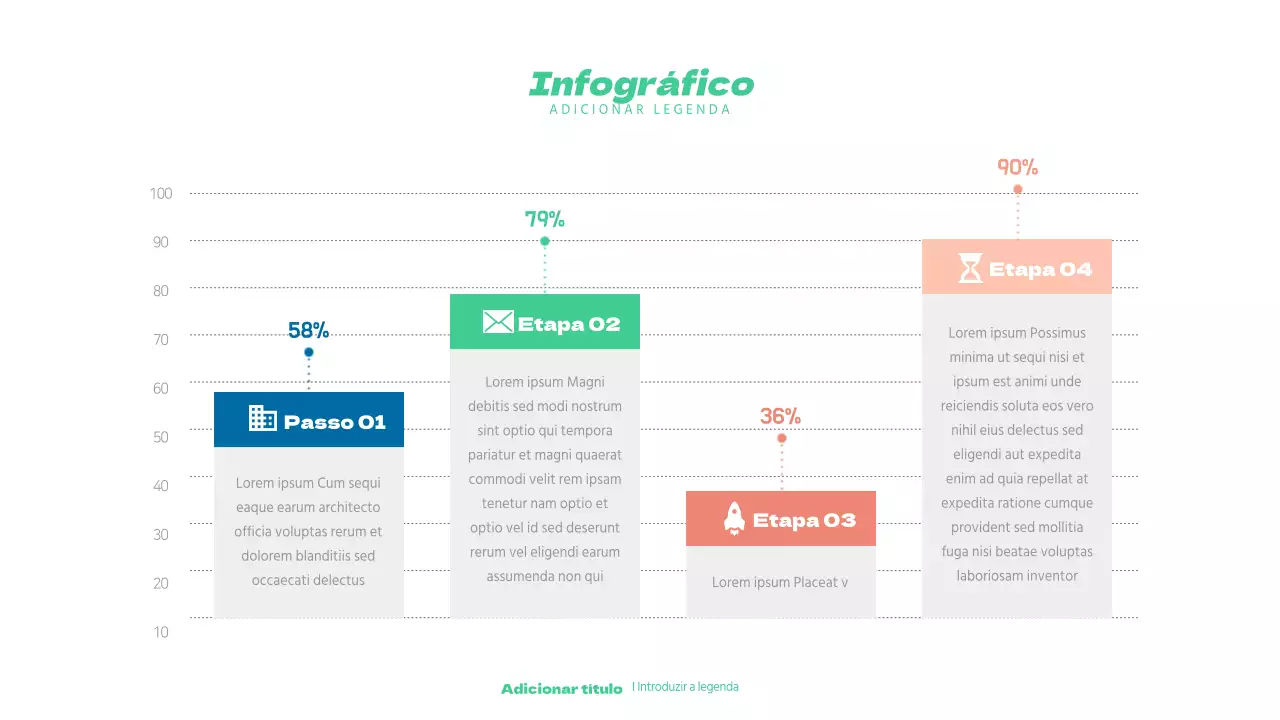 Um gráfico limpo em laranja e azul