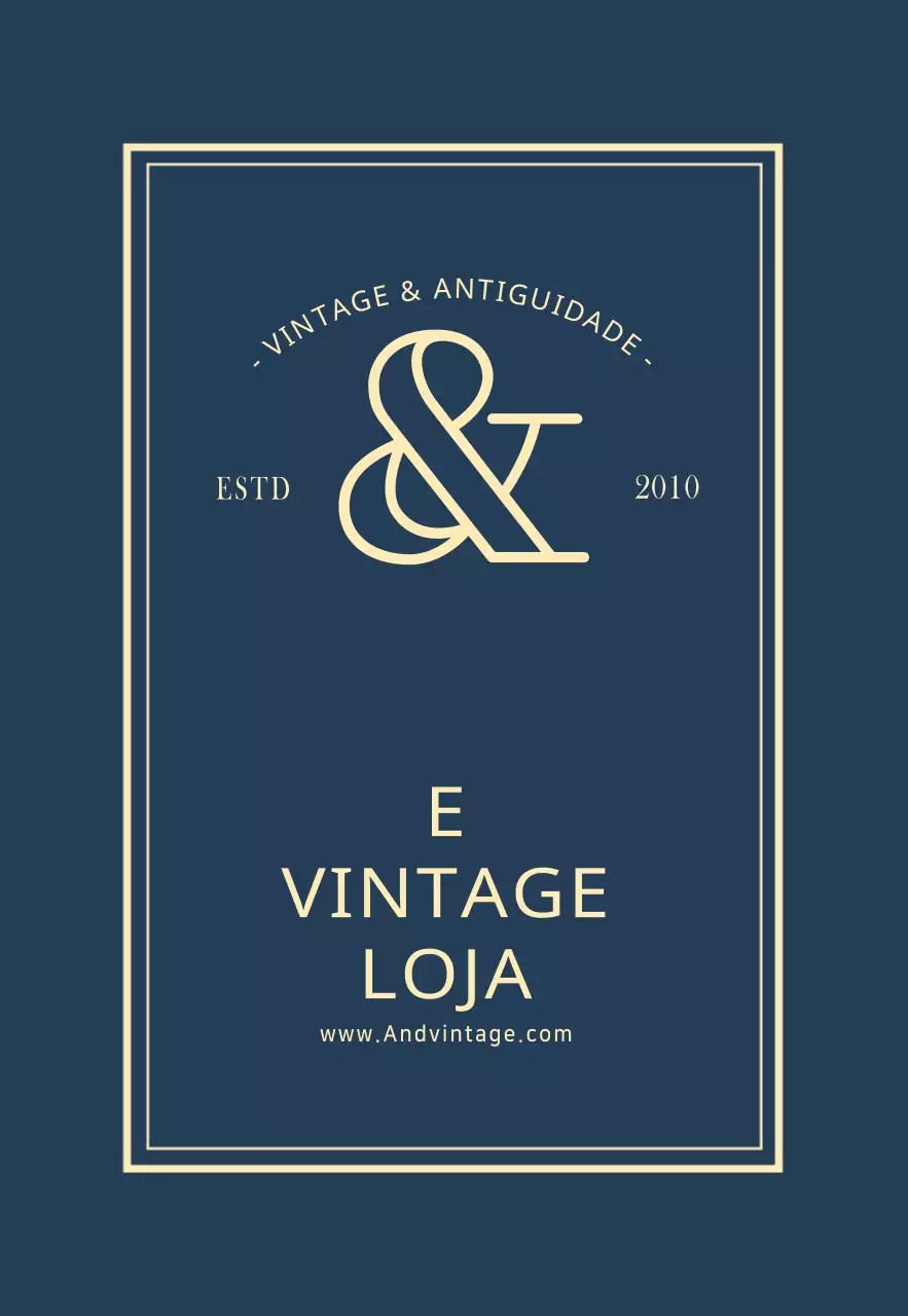 Sinal simples do logótipo da loja vintage em azul marinho