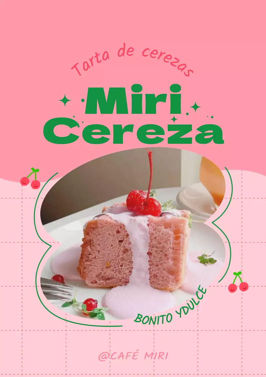 Promociona el menú de tu cafetería con un bonito marco rosa y verde