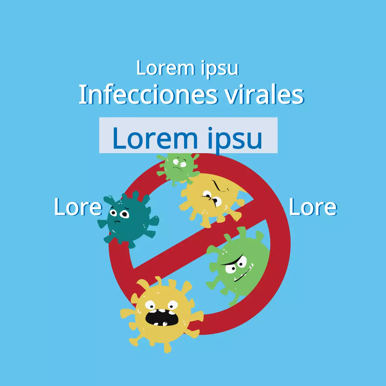 Guía de prevención del coronavirus ilustrada en azul sencillo