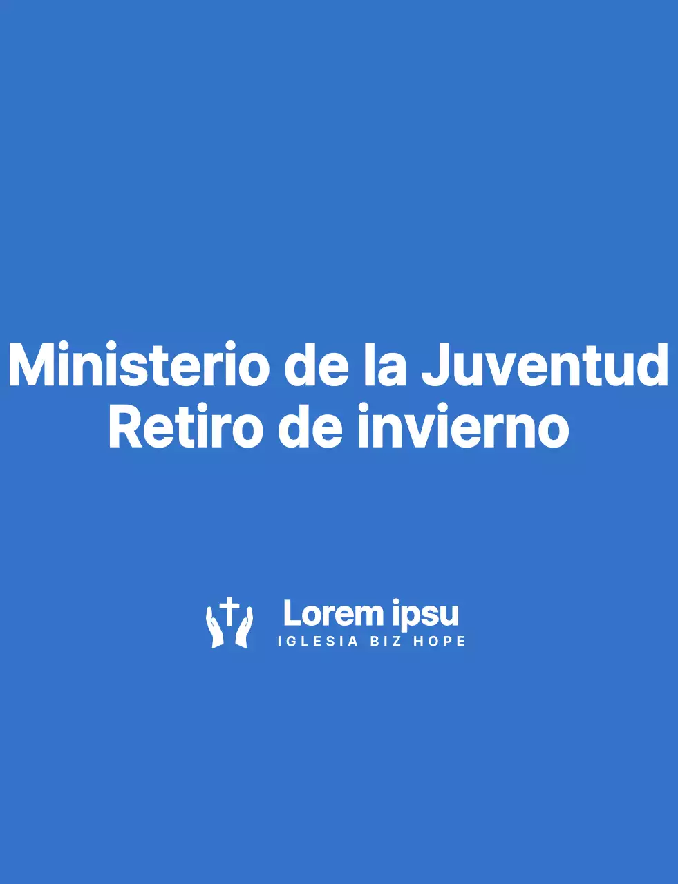Simple, limpio símbolo logotipo estilo iglesia retiro de invierno equipo camiseta en azul y blanco
