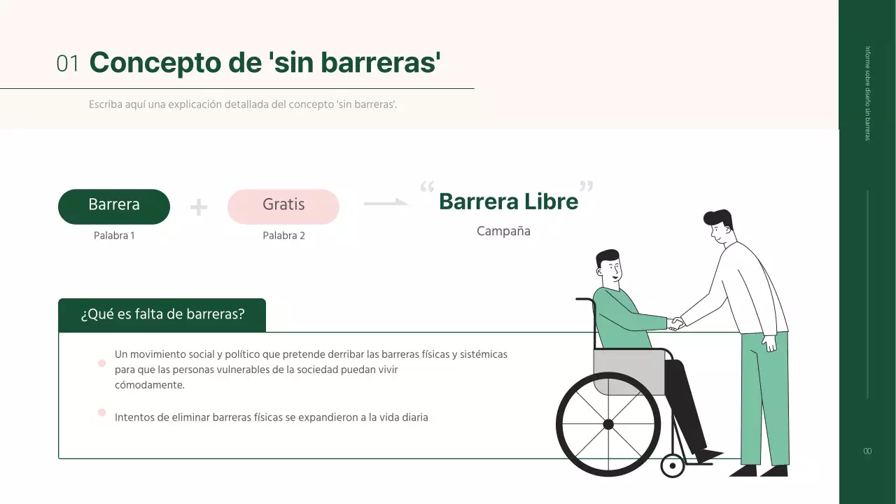 Presentación sencilla de tareas sin barreras en beige y verde