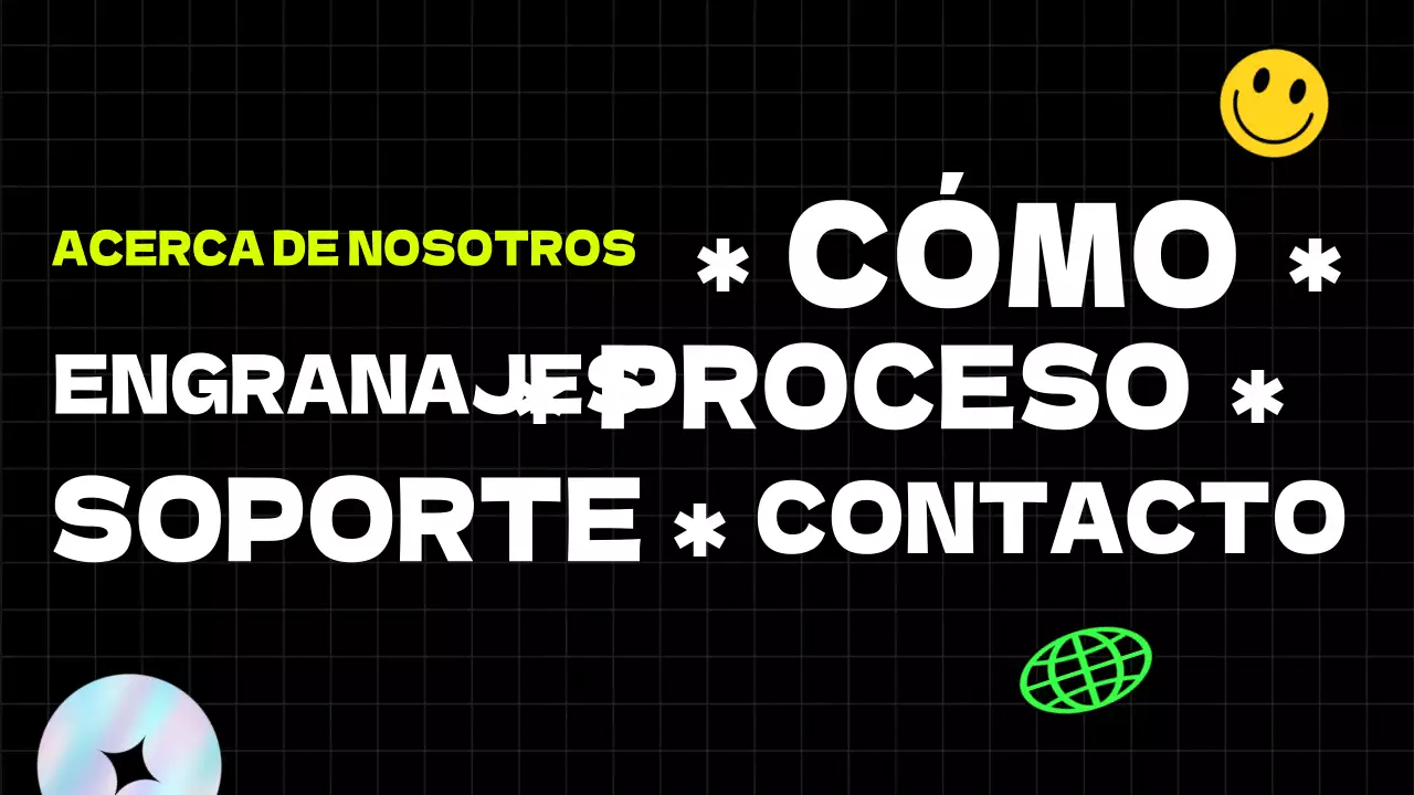 Pegatinas ilustradas de estilo kitsch y fuentes atrevidas en negro y colores neón dan un toque rítmico a las guías de conciertos y alquileres.