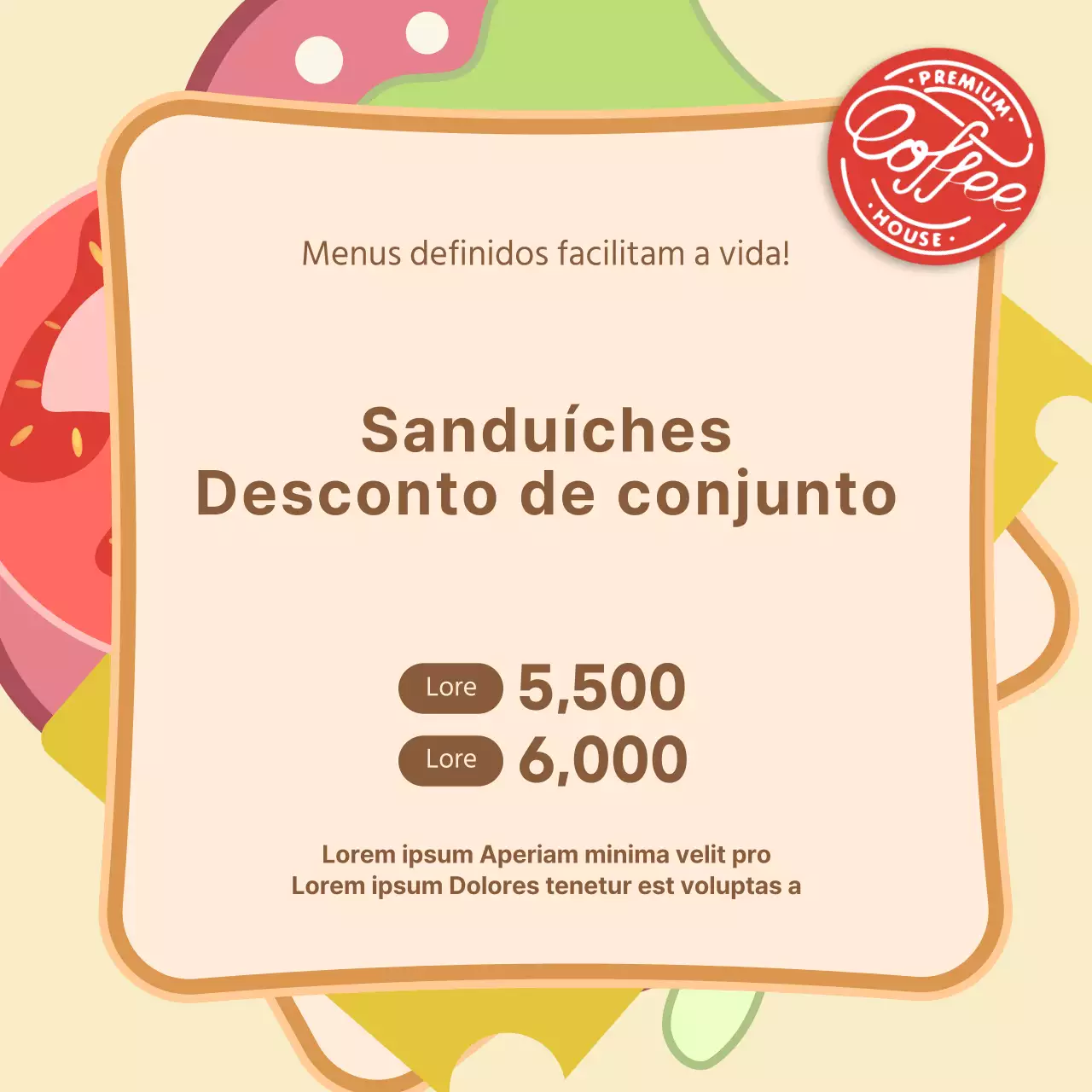Conjunto de sanduíches com pão Ilustração de fundoDesconto