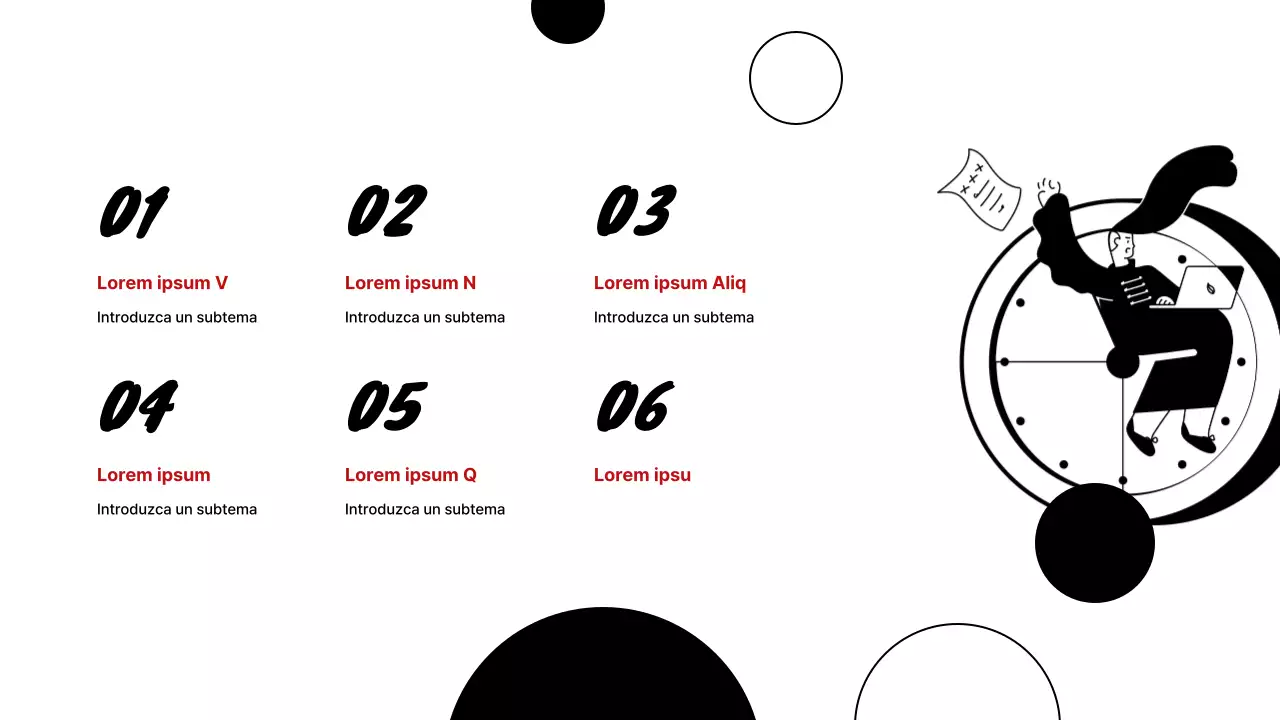 Materiales sencillos en blanco y negro para las reuniones del estudio de marketing