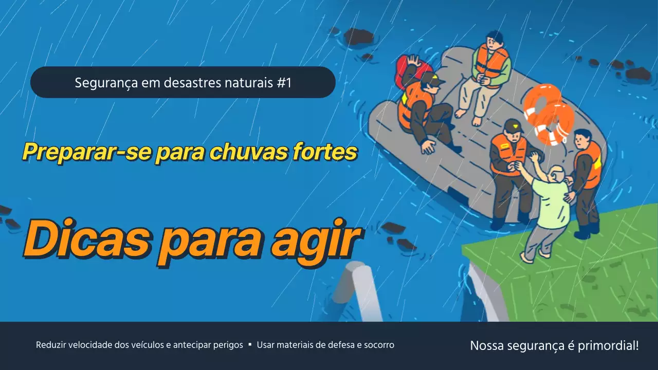 Miniatura do YouTube de dicas ilustradas sobre chuvas fortes Miniatura do YouTube
