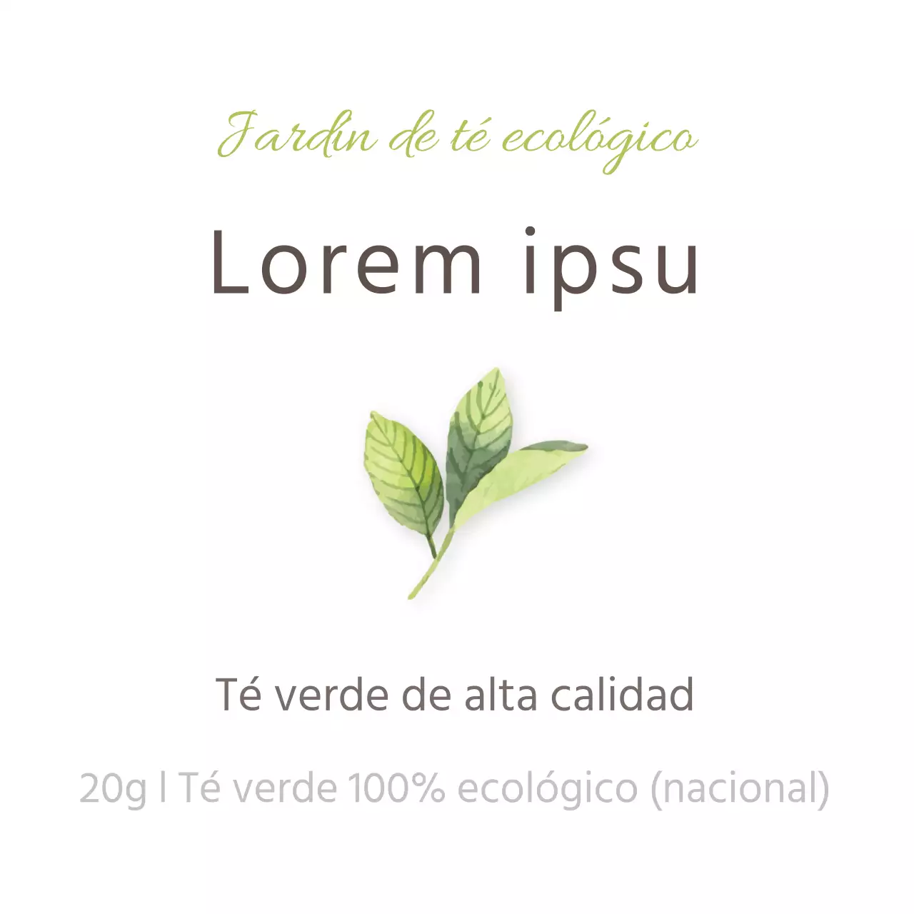 Adhesivo simple de té verde en chartreuse