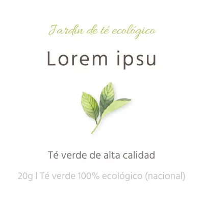 Adhesivo simple de té verde en chartreuse