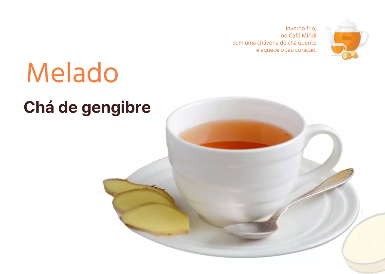Folha de papel transparente para chá de gengibre de café