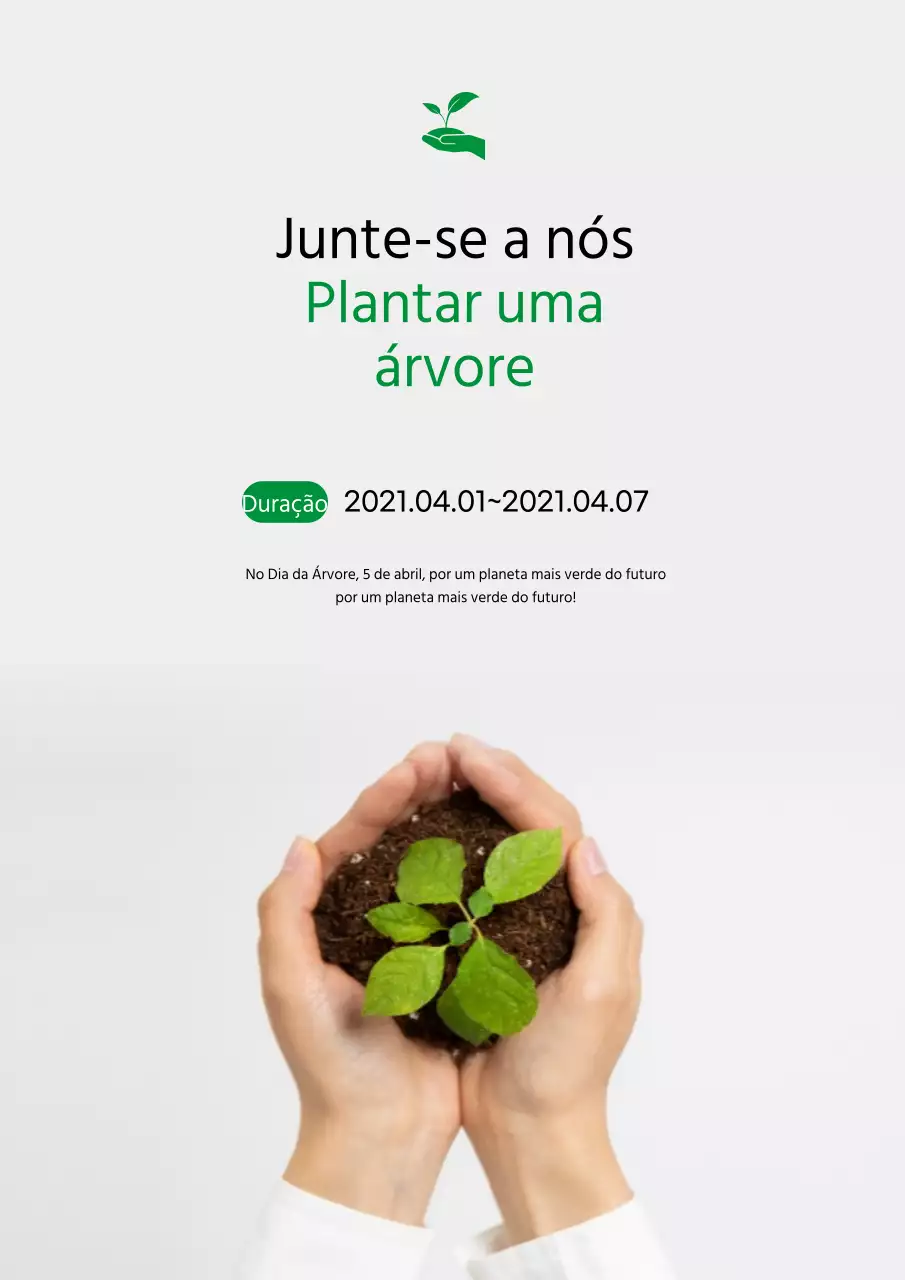 Um evento de plantação de árvores do Dia da Árvore cinzento e limpo