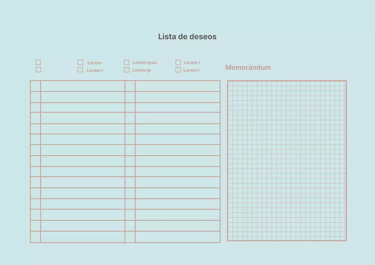 Mint Lines Simple Wishlist