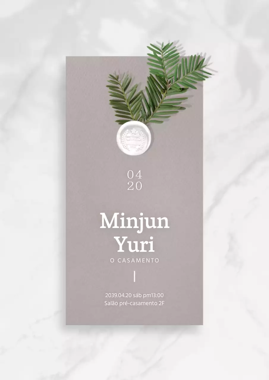 Cartaz de design de convite de casamento elegante em bege