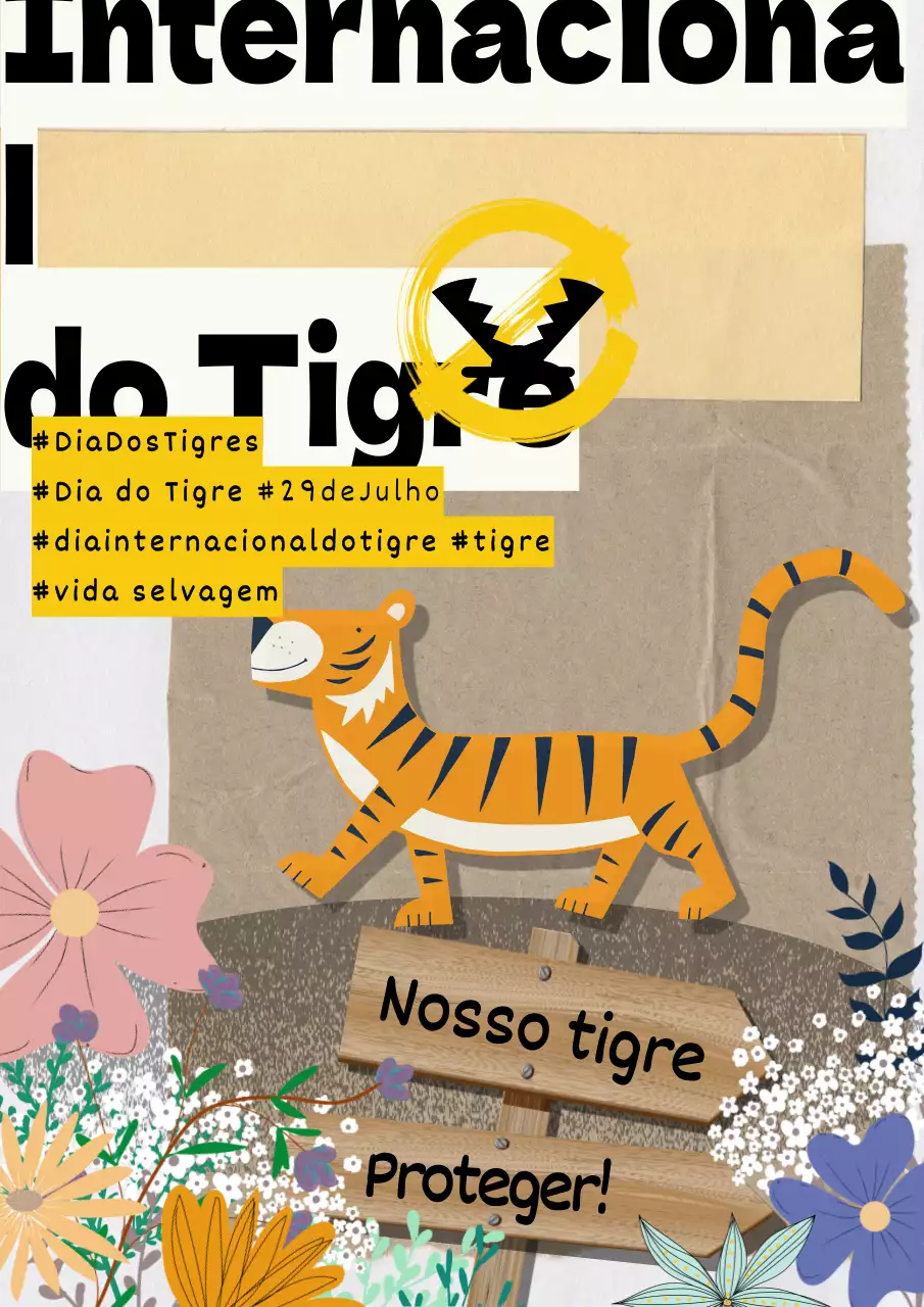 (Premium) Promover o Dia Mundial do Tigre com um conceito de conto de fadas