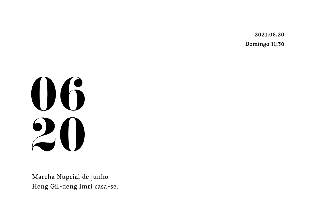 Convite de casamento de junho envelope postal com texto preto