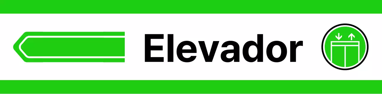 Para orientação de localização com pictogramas amarelos e verdes simples
