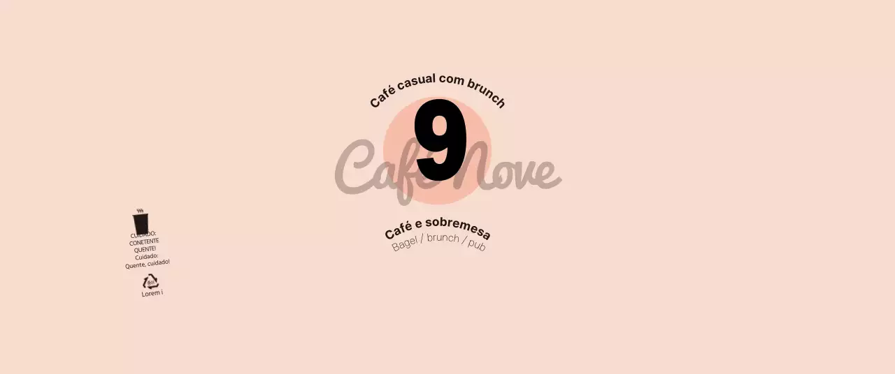 Para um café de conceito simples e único em cor-de-rosa e preto