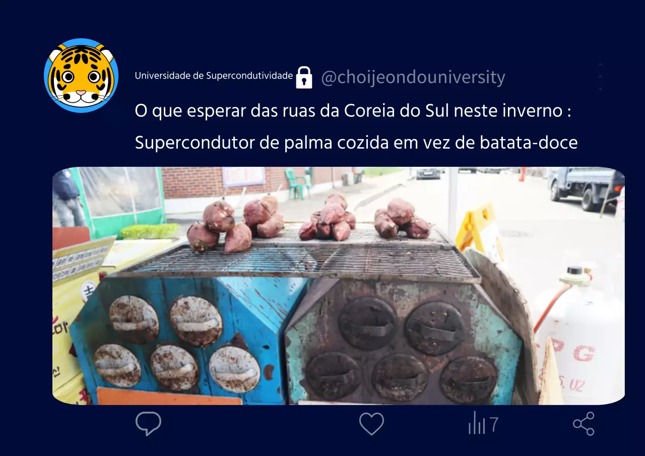Captura engraçada de supercondutores no Twitter com fundo azul-marinho