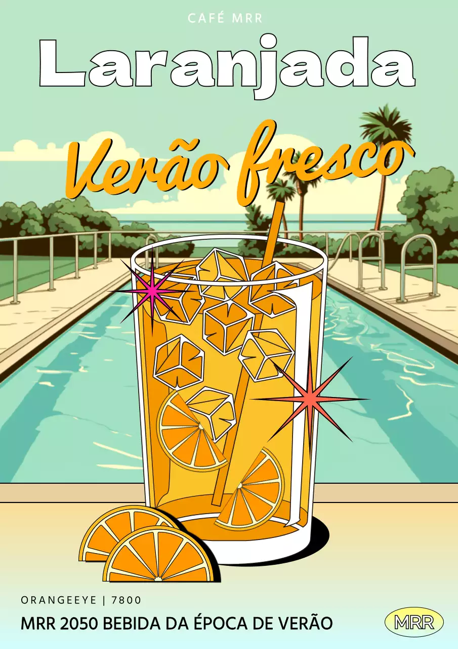 Promoção de bebida ilustrada de laranja